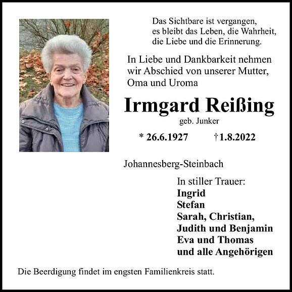 Irmgard Reißing, geb. Junker