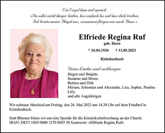 Elfriede Regina Ruf, geb. Horn
