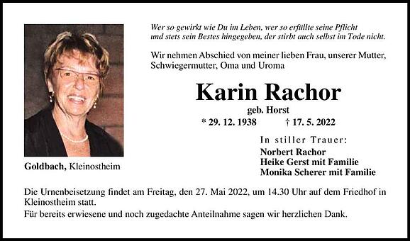 Karin Rachor, geb. Horst