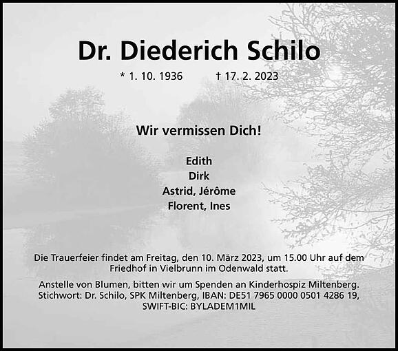 Dr. Diederich  Schilo