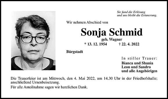 Sonja Schmid, geb. Wagner