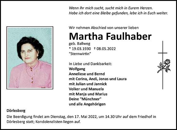Martha Faulhaber, geb. Ballweg