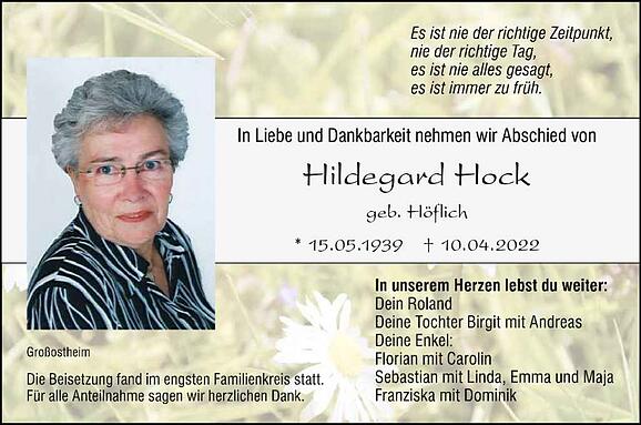 Hildegard Hock, geb. Höflich