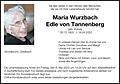 Maria Wurzbach Edle von Tannenberg