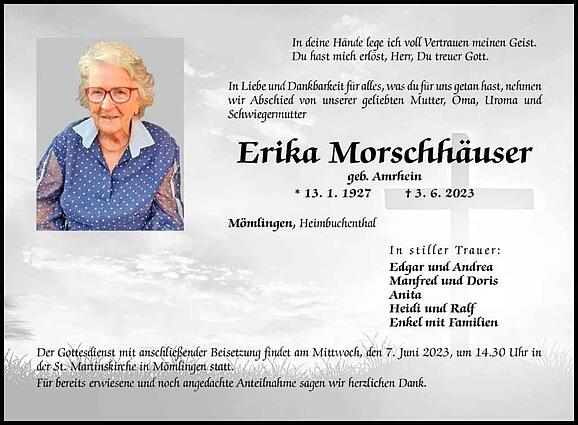 Erika Morschhäuser, geb. Amrhein