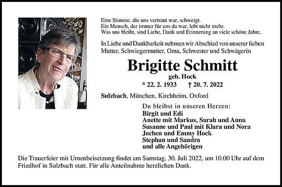 Brigitte Schmitt, geb. Hock