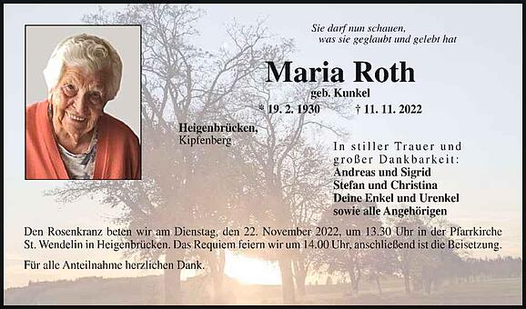 Maria Roth, geb. Kunkel