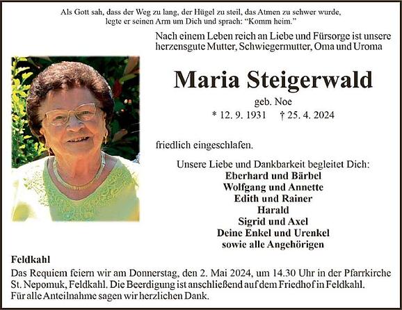 Maria Steigerwald, geb. Noe