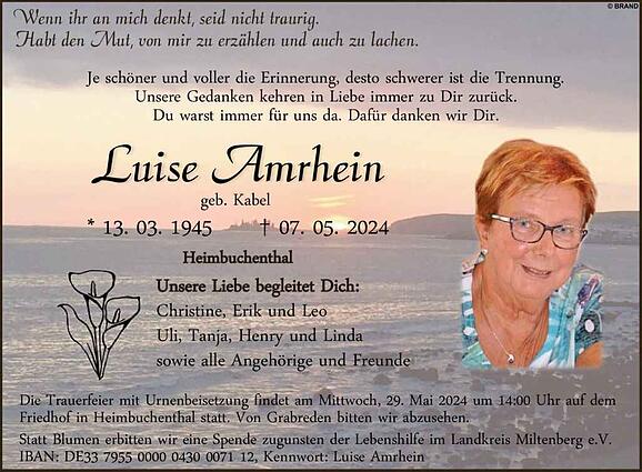 Luise Amrhein, geb. Kabel