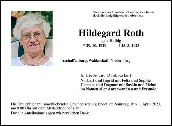 Hildegard Roth, geb. Halbig