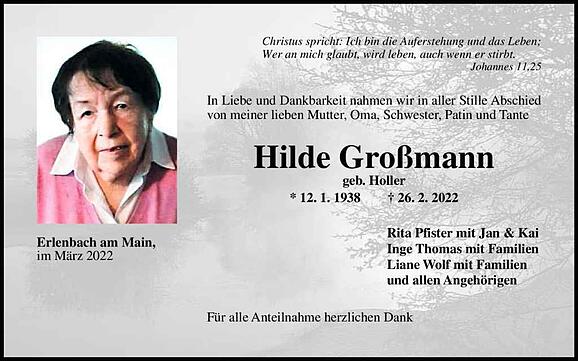 Hilde Großmann, geb. Holler