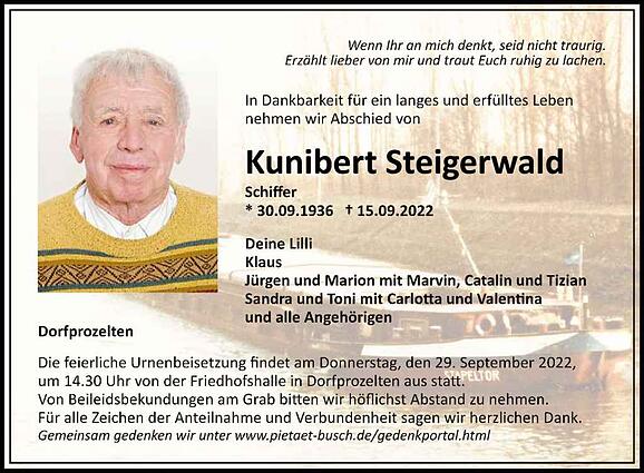 Kunibert Steigerwald, geb. Schiffer