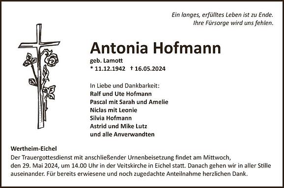Antonia Hofmann, geb. Lamott