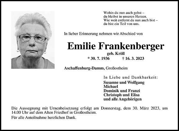 Emilie Frankenberger, geb. Kröll
