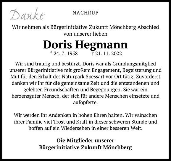 Doris Hegmann, geb. Karg