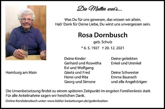 Rosa Dornbusch, geb. Schulz