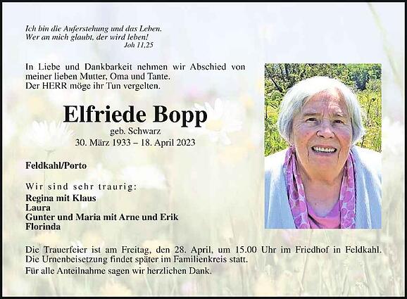 Elfriede Bopp, geb. Schwarz