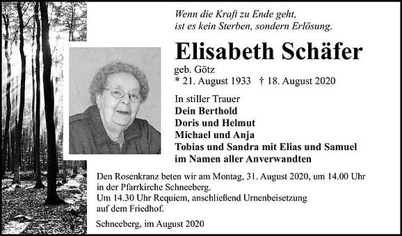Elisabeth Schäfer, geb. Götz