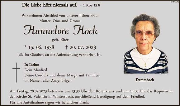 Hannelore Hock, geb. Elter