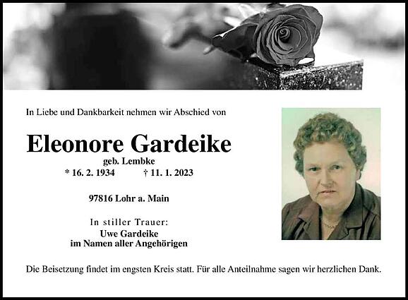 Eleonore Gardeike, geb. Lembke