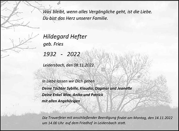 Hildegard Hefter, geb. Fries