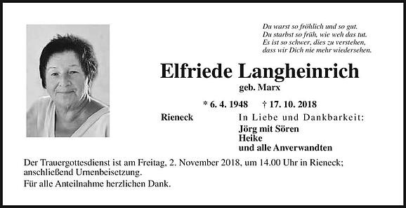 Elfriede Langheinrich, geb. Marx