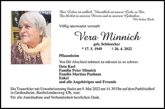 Vera Minnich, geb. Schönecker