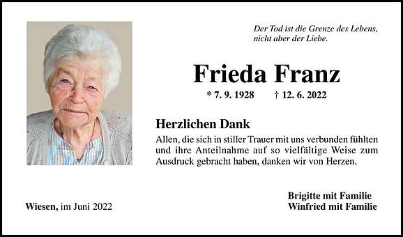 Gottfrieda 'Frieda' Franz, geb. Büdel