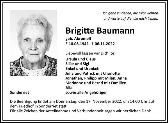 Brigitte Baumann, geb. Abromeit