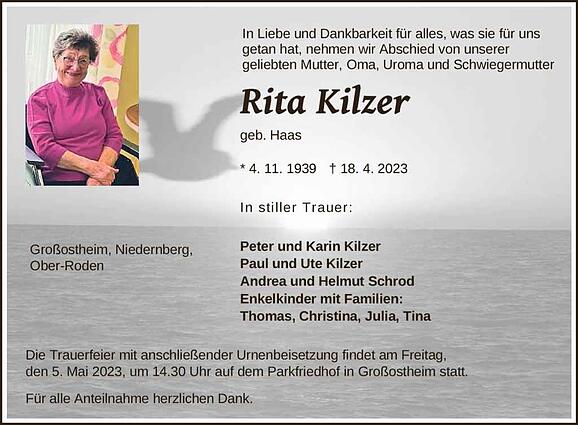 Rita Kilzer, geb. Haas