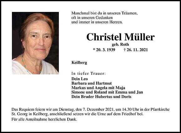 Christel Müller, geb. Roth