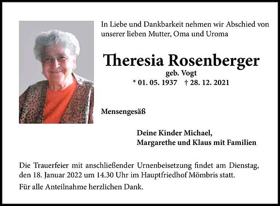 Theresia Rosenberger, geb. Vogt