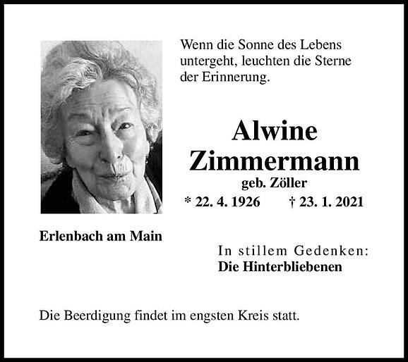 Albine Zimmermann, geb. Zöller