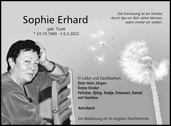 Sophie Erhard, geb. Trunk