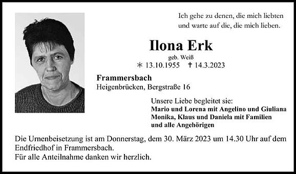 Ilona Erk, geb. Weiß