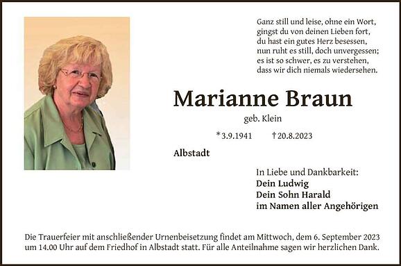 Marianne Braun, geb. Klein