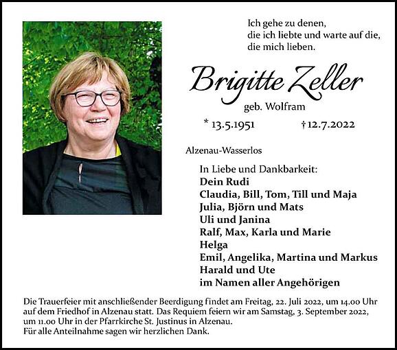 Brigitte Zeller, geb. Wolfram