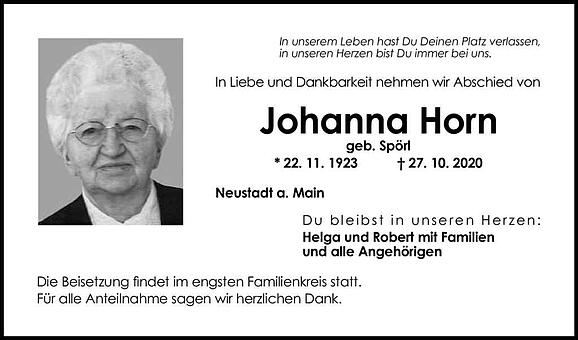 Johanna Horn, geb. Spörl