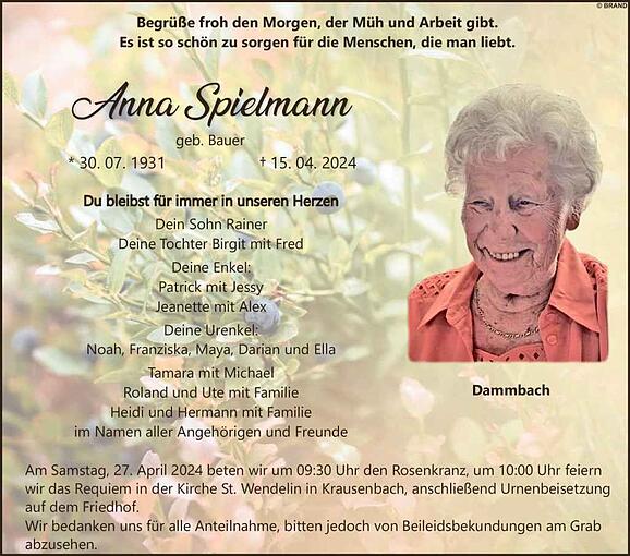 Anna Spielmann, geb. Bauer