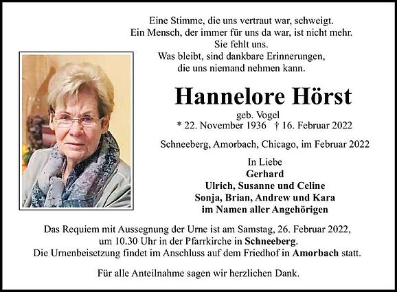 Hannelore Hörst, geb. Vogel