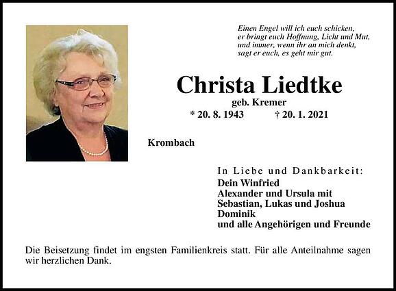 Christa Liedtke, geb. Kremer