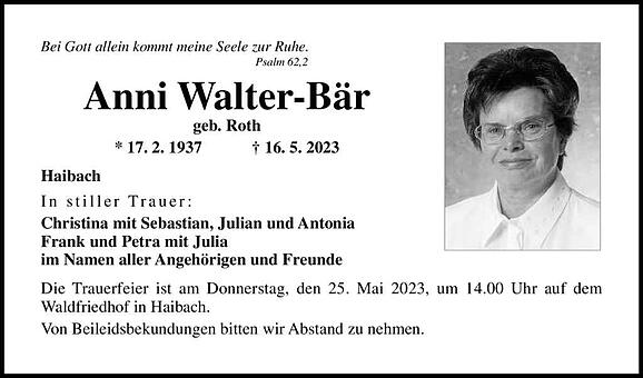 Anni Walter-Bär, geb. Roth