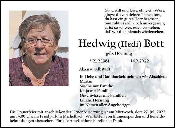 Hedwig Bott, geb. Hornung