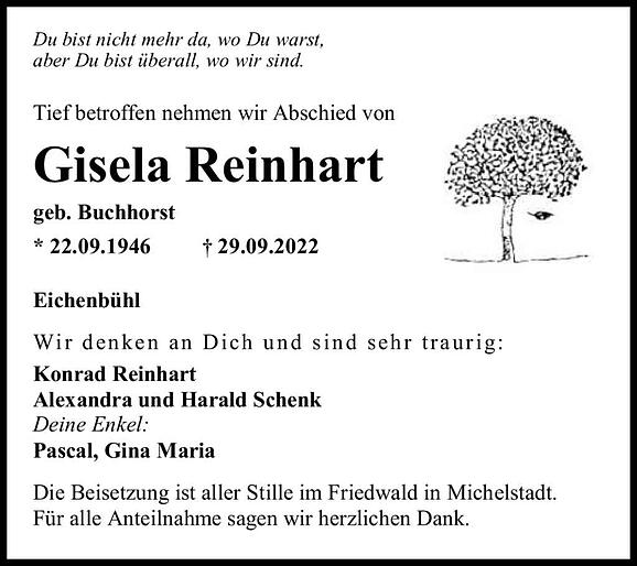 Gisela Reinhart, geb. Buchhorst