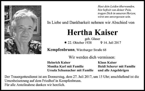 Hertha Kaiser, geb. Glaser