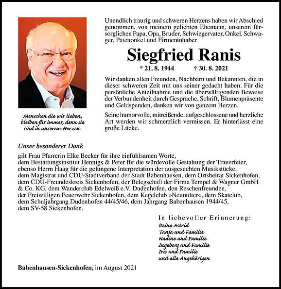 Siegfried Ranis
