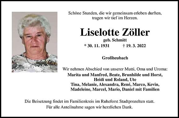 Liselotte Zöller, geb. Schmitt