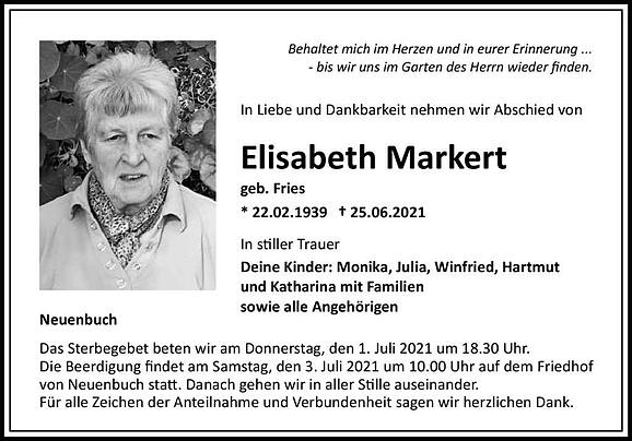 Elisabeth Markert, geb. Fries