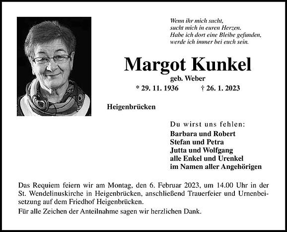 Margot Kunkel, geb. Weber
