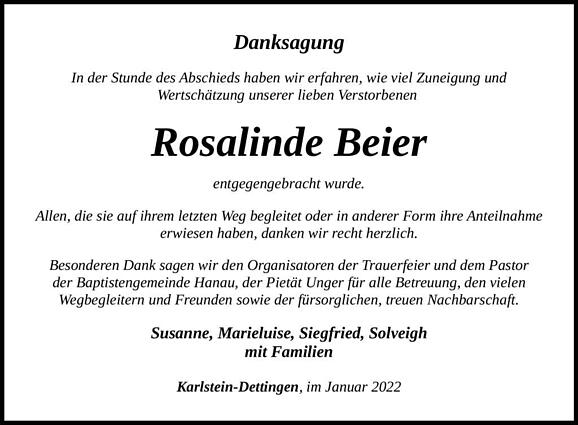 Rosalinde Beier, geb. Liedtke